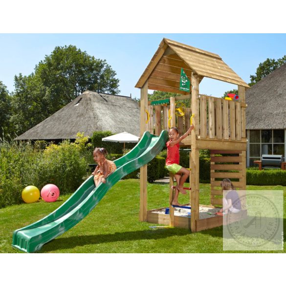 JUNGLE GYM Jungle Cabin 2.1 Otthoni kerti fajátszótér csúszdával