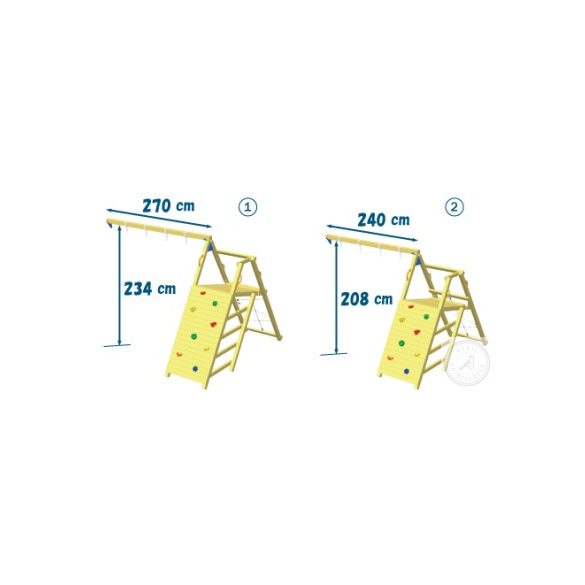 BLUE RABBIT 2.0 @challenger Különálló mászófalas hintaállvány