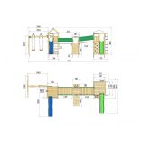JUNGLE GYM Playparadise 3 Mega fajátszótér kombináció összeszerelve