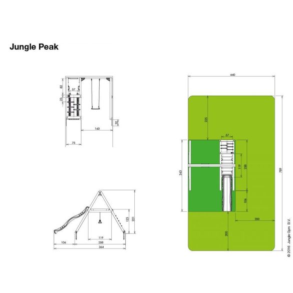 JUNGLE GYM PEAK csúszdás hintaállvány
