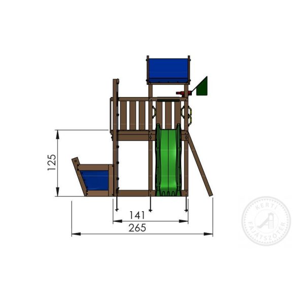 JUNGLE GYM VIKING kerti játszótér torony ponyvával