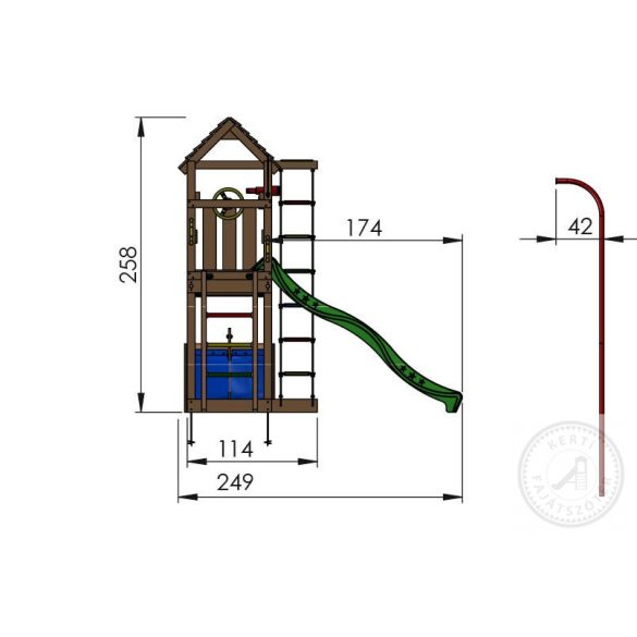 JUNGLE GYM VOYAGER kerti játszótér torony ponyvával